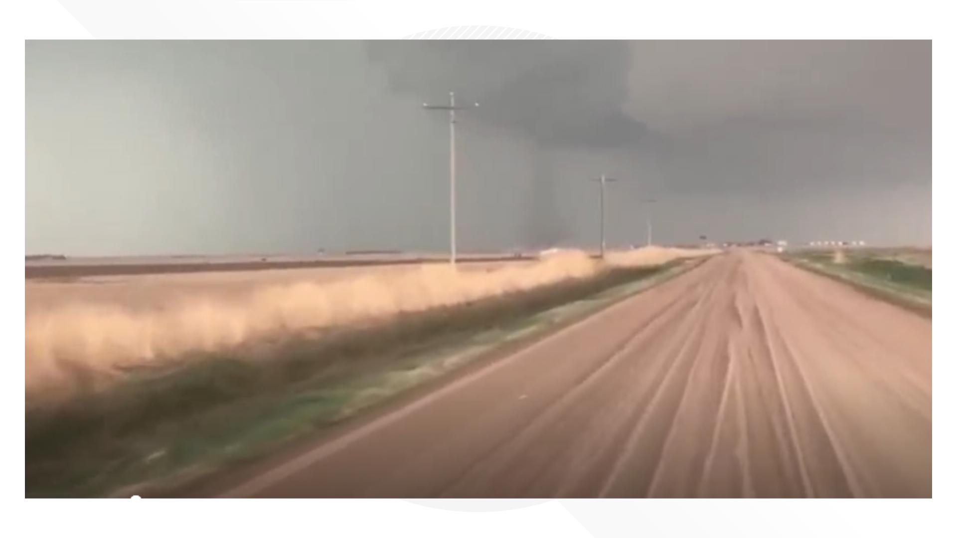 9NEWS meteorologist Cory Reppenhagen captured a tornado that touched down in Yuma County around 5:17 p.m. on Thursday, April 25.