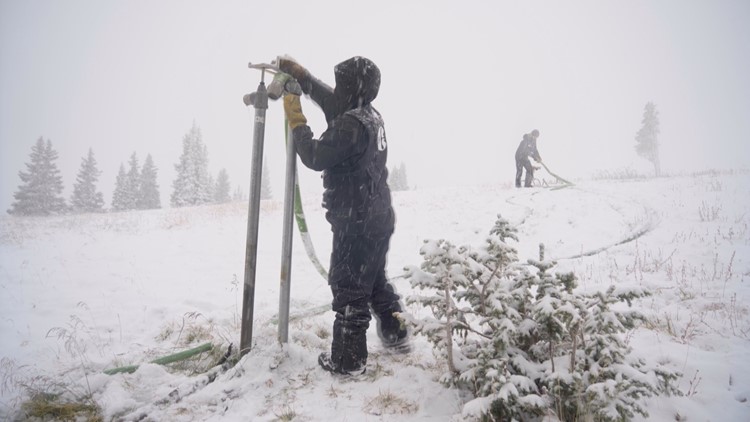 Snowmaking machines assist ski resorts to open earlier