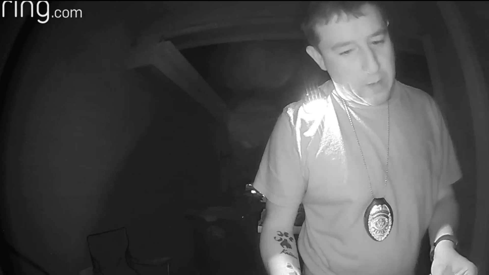 Raw doorbell camera footage of law enforcement knocking on Northglenn home and asking for Andrade.