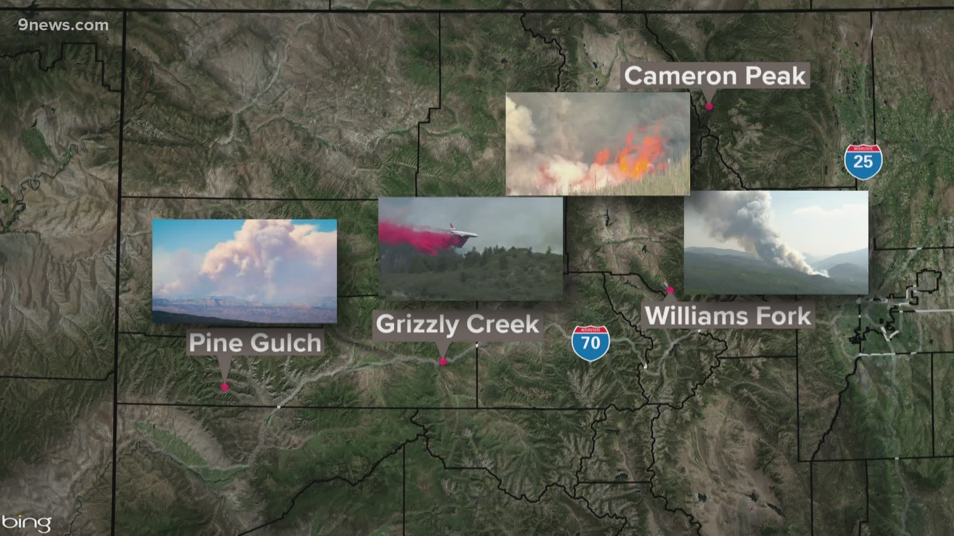 I-70 remains closed through Glenwood Canyon and many areas have been evacuated.