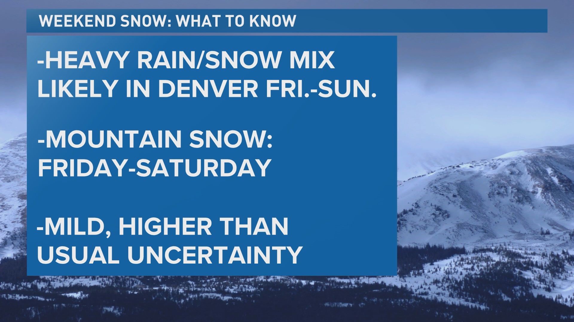 Meteorologist Chris Bianchi preview the chance for winter weather this weekend in Colorado.