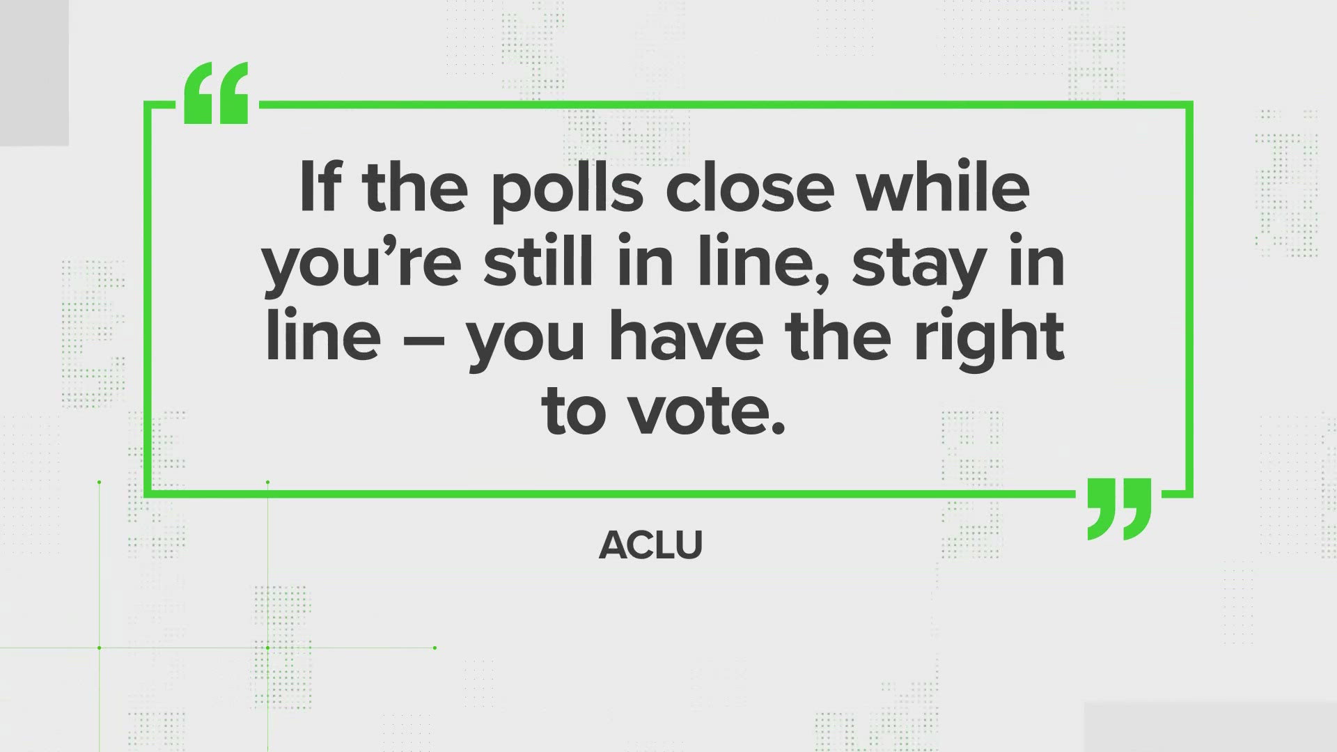 If you haven't voted yet, there's still time. If you show up and there's a long line and you don't think you'll be in before 7 p.m., stay in line. You can still vote