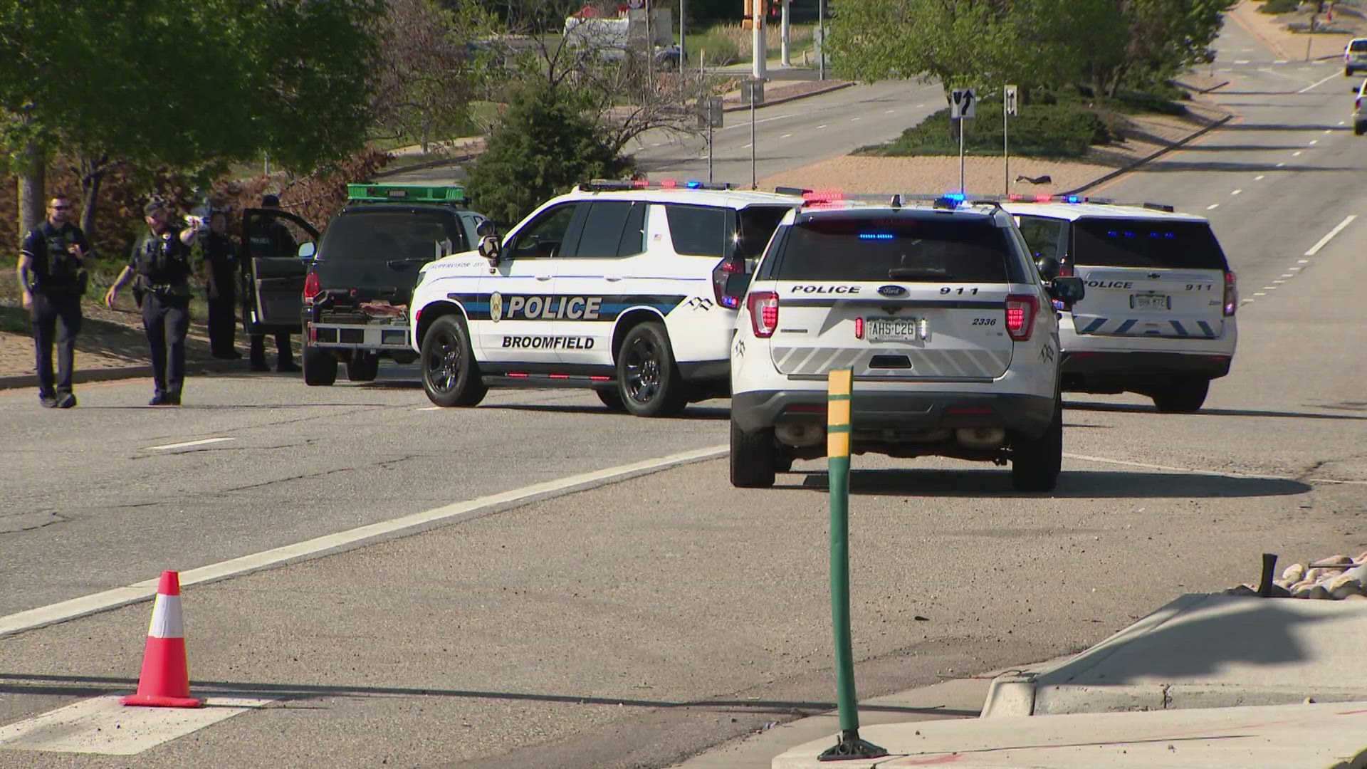 Police said a suspect is in custody after the stabbing near Highway 287 and West Midway Boulevard.