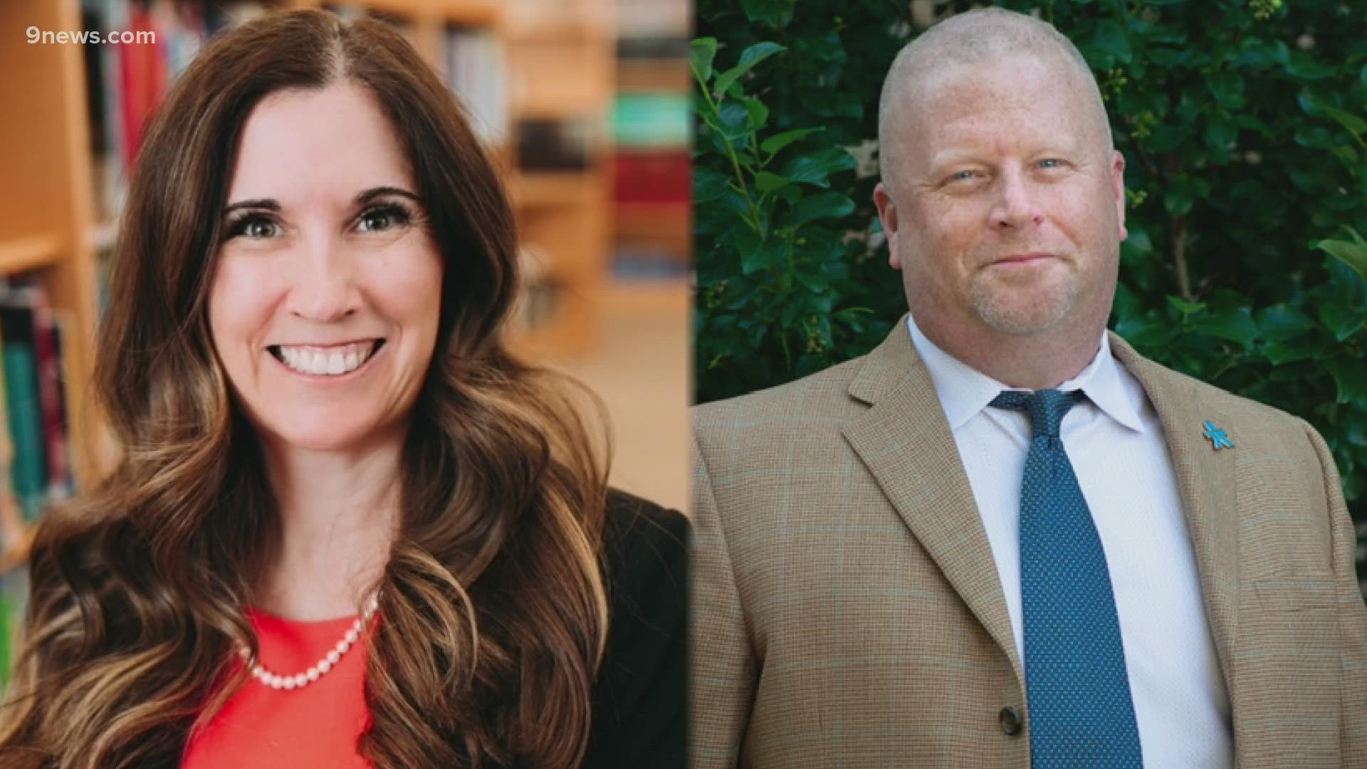The Douglas County Board of Education has named Erin Kane and Danny Winsor as the two finalists for its open superintendent position.