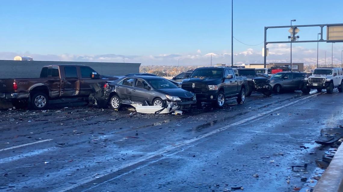 100-vehicle crash snarls morning commute in Denver Friday morning