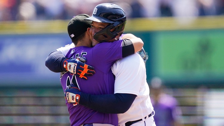 Cabrera reaches 3,000-hit mark, Tigers and Rockies split DH