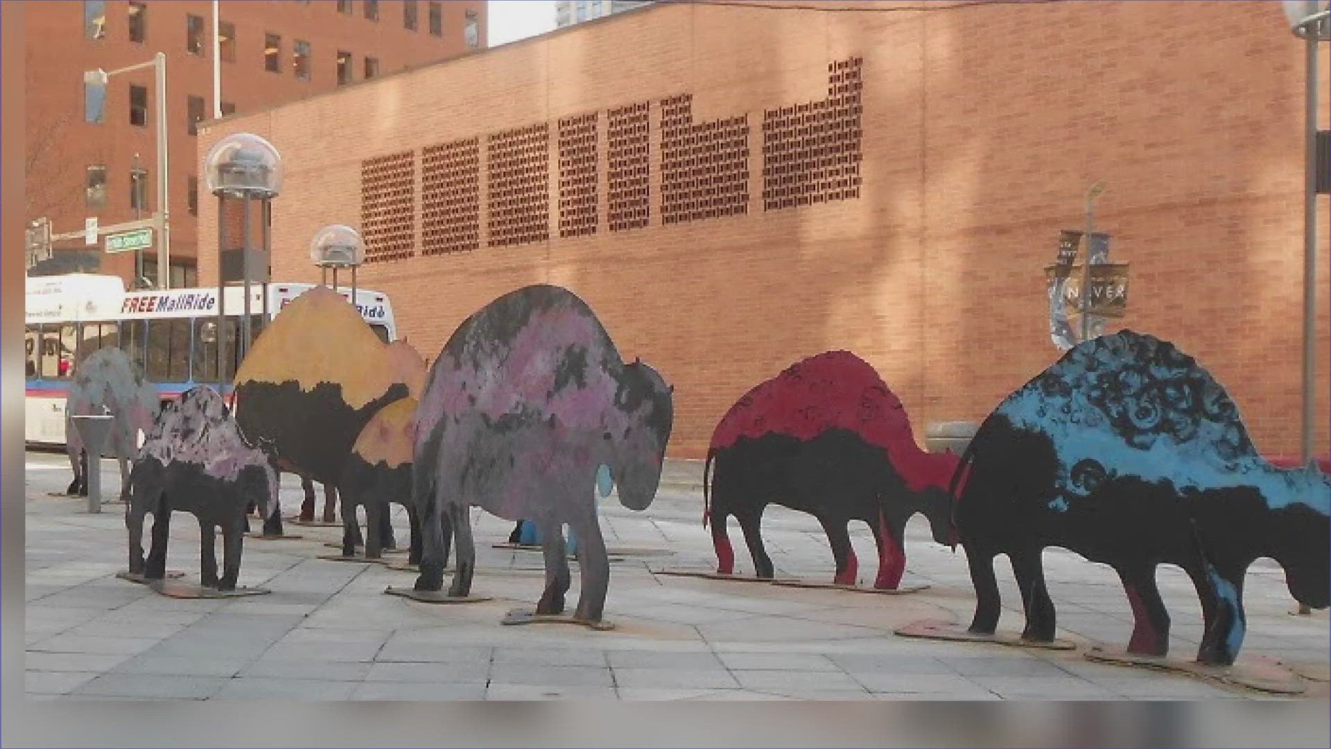The Downtown Denver Partnership says the buffalo are safe in storage and will return to the mall.