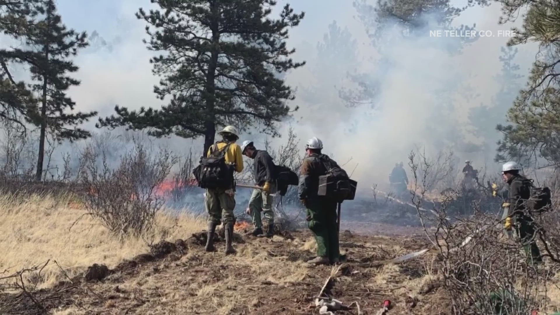 The fire in Park and Teller counties is about 1,200 acres in size.