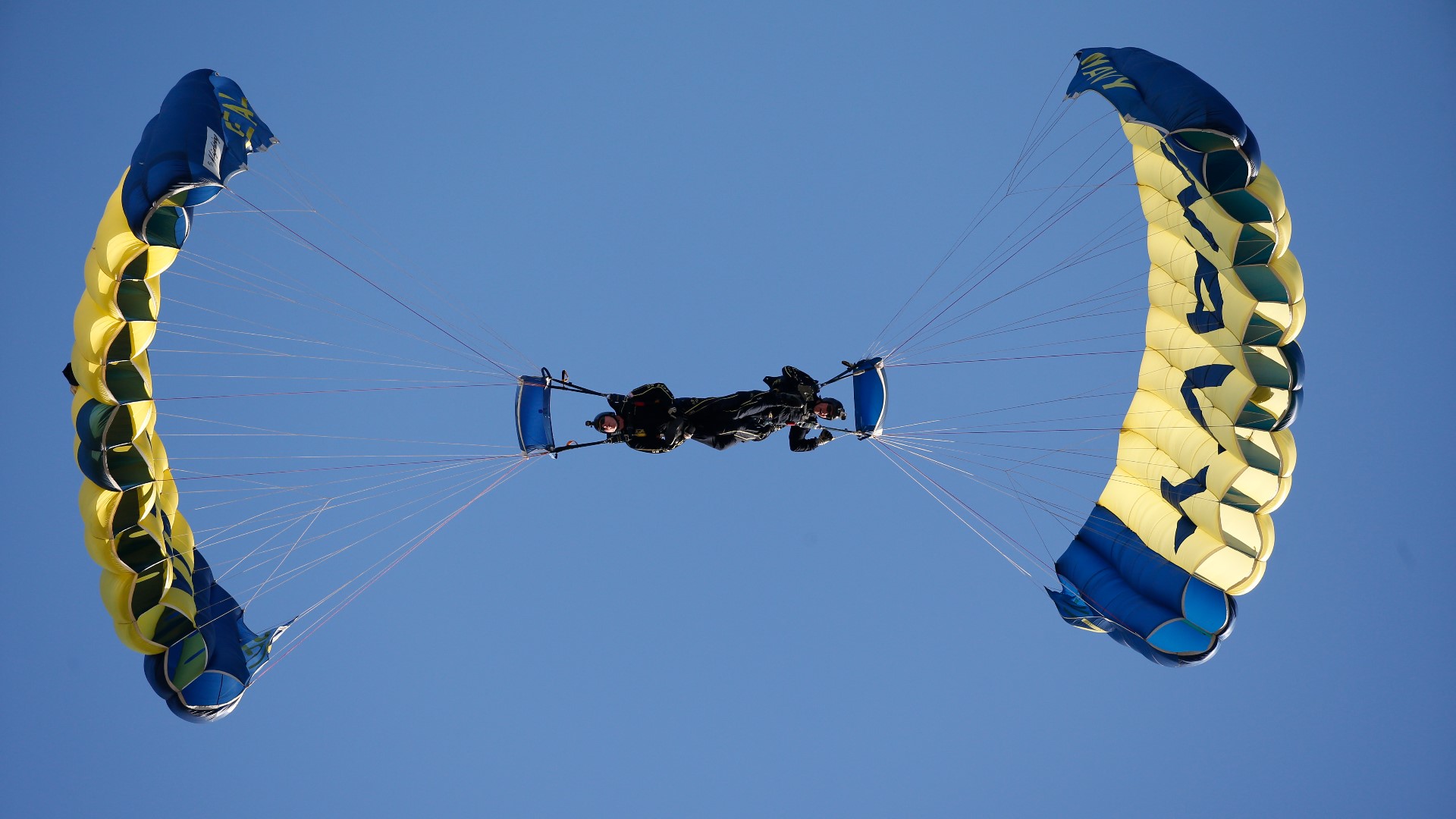 US Navy Parachute Team lands in Denver on Monday, Nov. 15