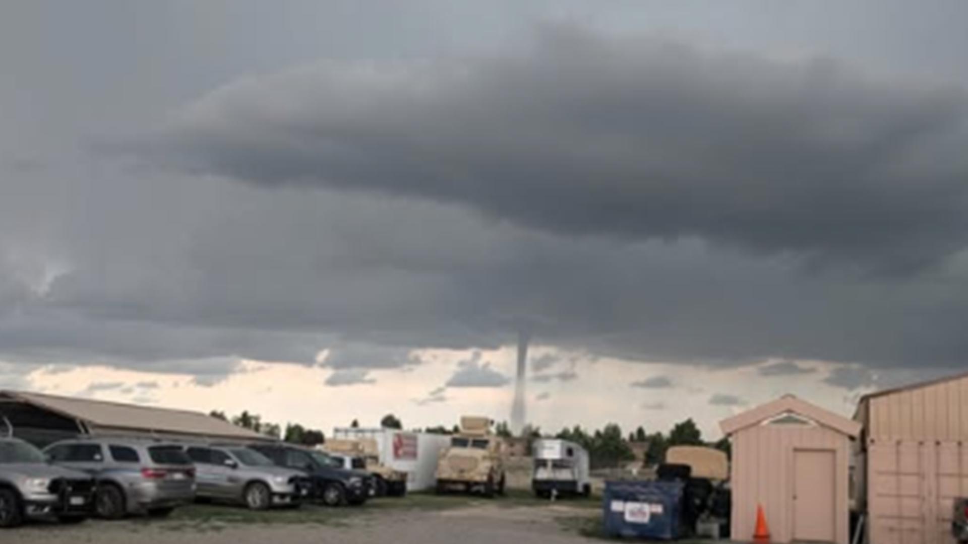 Gary Jackson said he was on his property just outside the southern Colorado town when he noticed storm clouds building.