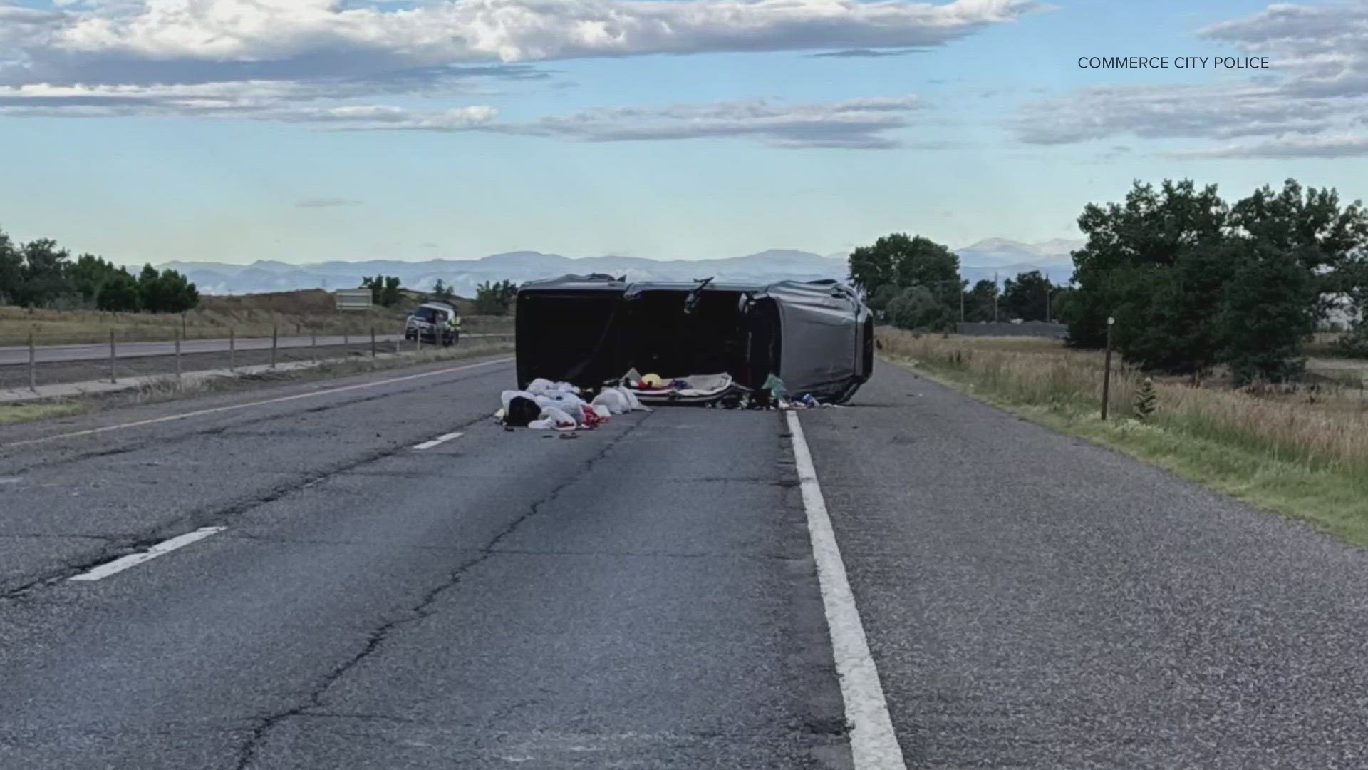 A rollover crash caused the closure of westbound lanes of Interstate 76 early Friday morning.
