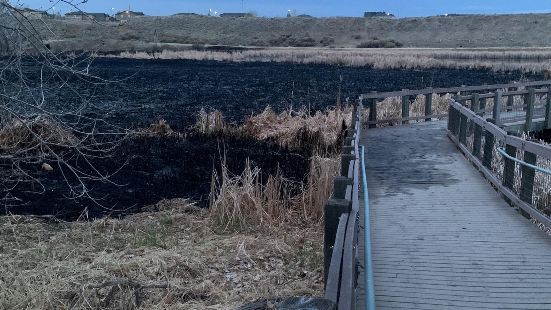 Fire burns about 5 acres at Bluff Lake Nature Center | 9news.com