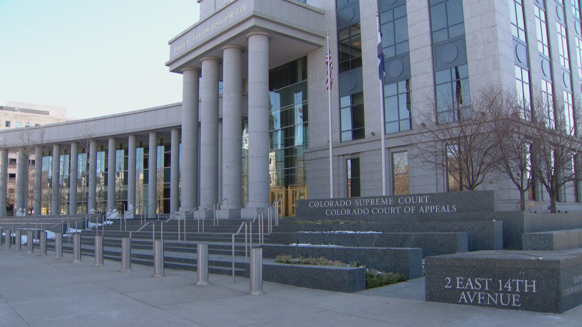 Police responded to a report of a crash near 1300 Broadway early Tuesday morning. A man involved made his way inside the Colorado Supreme Court building.