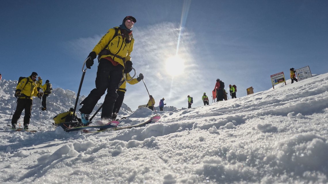 Avalanche rescue teams training on Loveland Pass