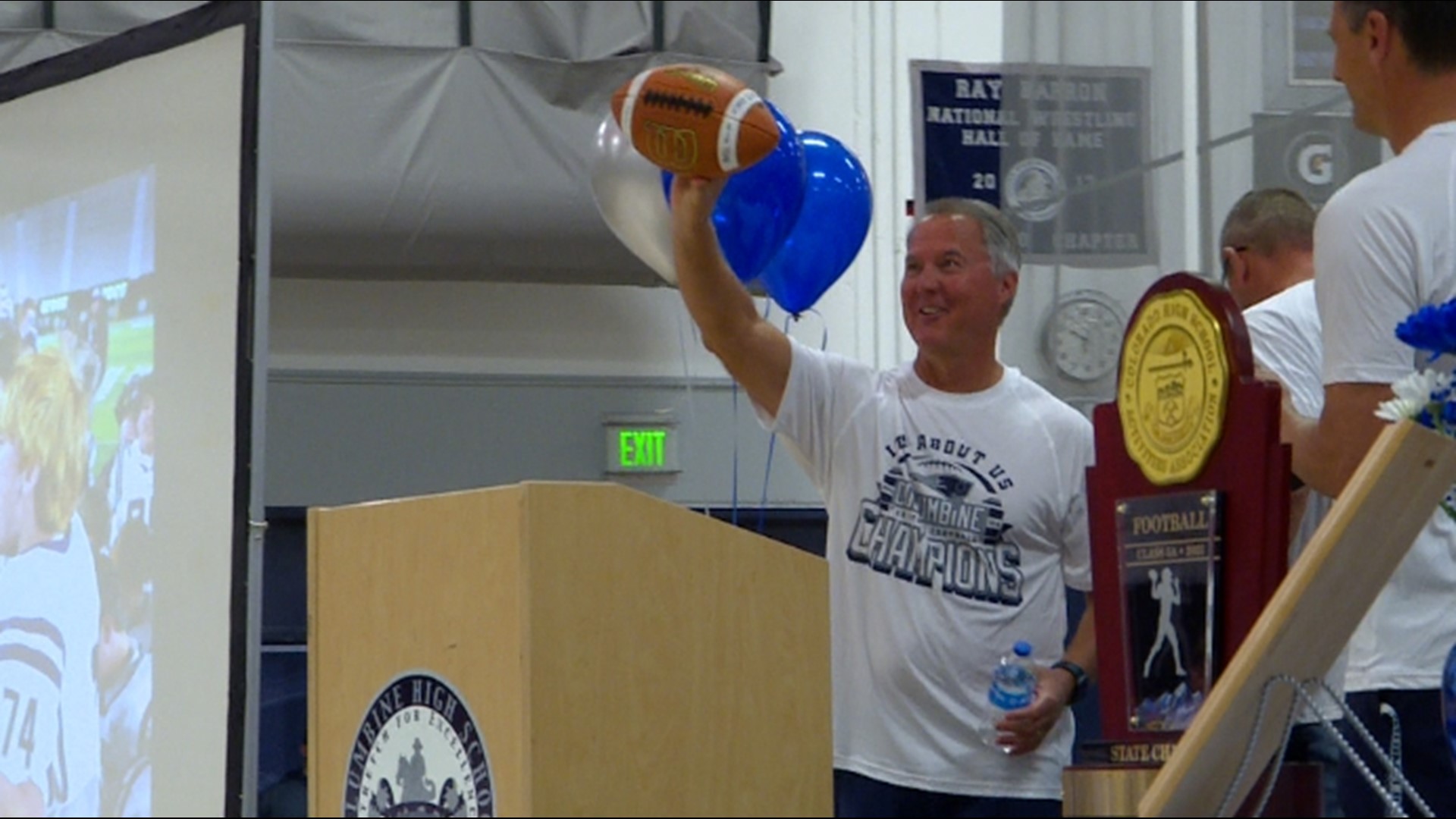 Columbine head coach Andy Lowry has been named the Denver Broncos Coach of the Year after an undefeated, championship season.