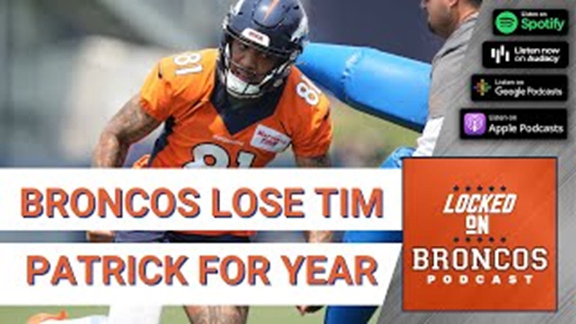 Denver Broncos lose wide receiver Tim Patrick for the season with