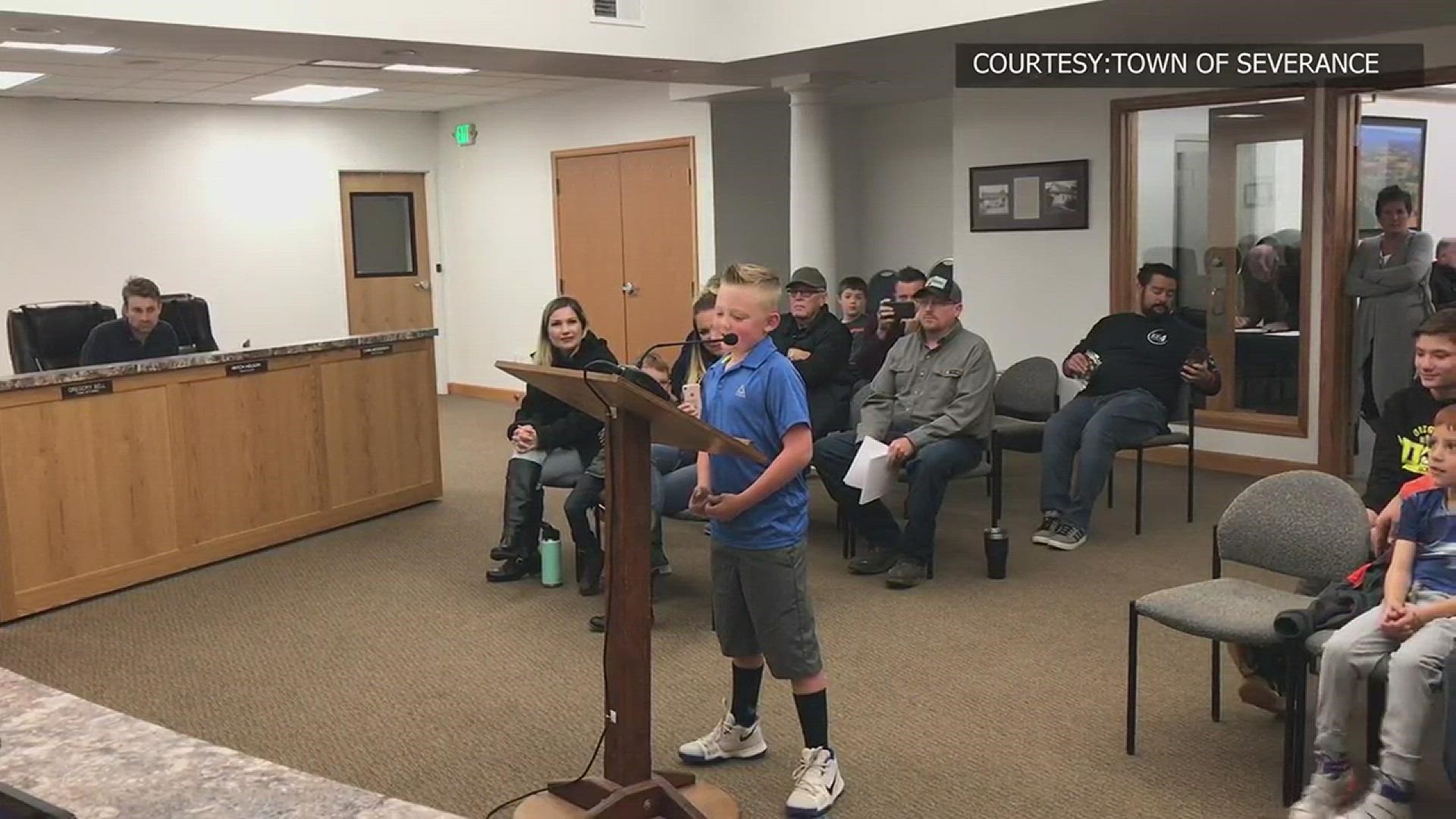 An elementary school student in the small town of Severance is fighting to make snowball fights legal within the town. An old law that's still on the books makes them illegal.