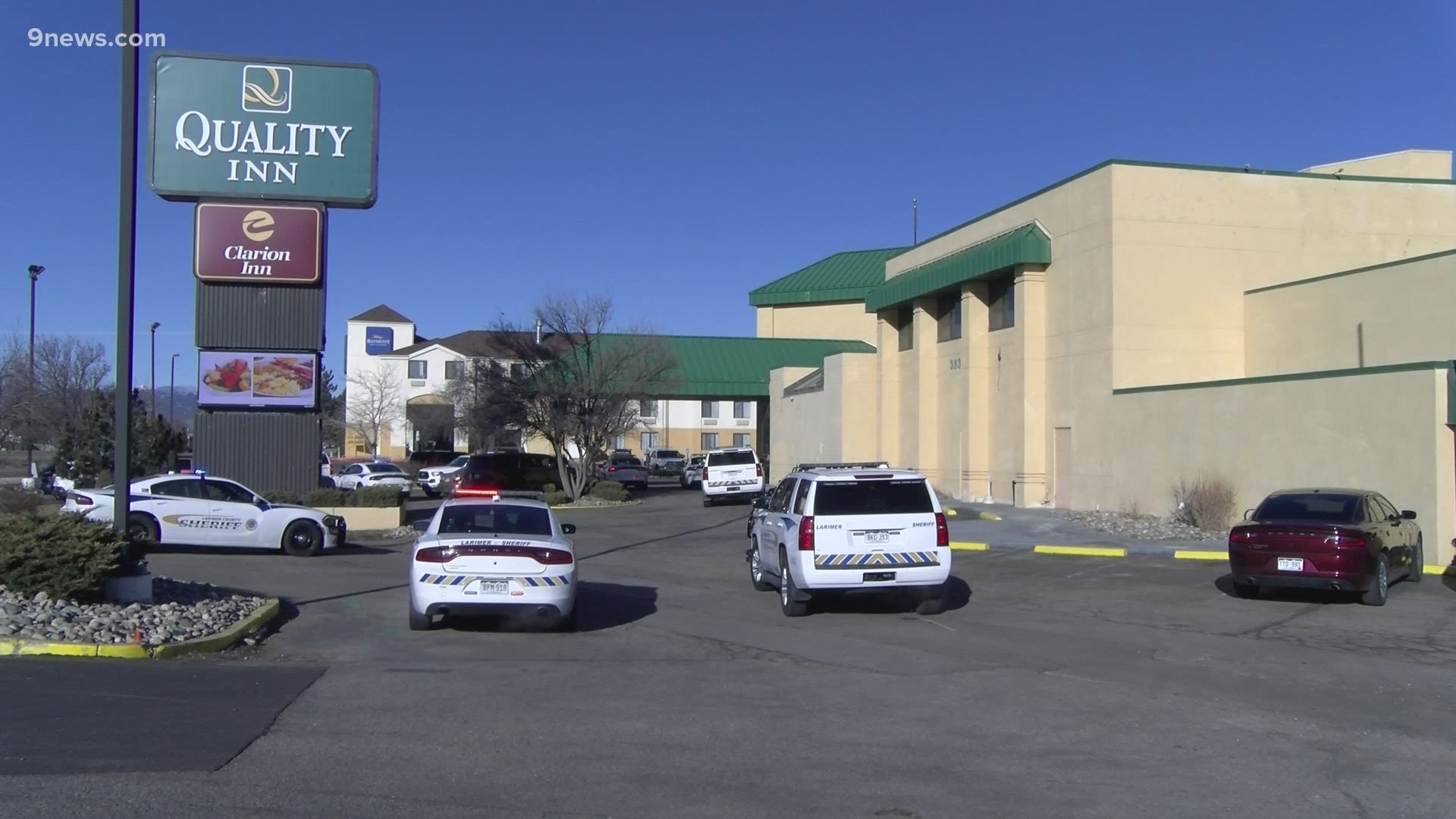 Deputies said they responded to a disturbance call at the Clarion Inn at I-25 and East Mulberry Street Wednesday morning.