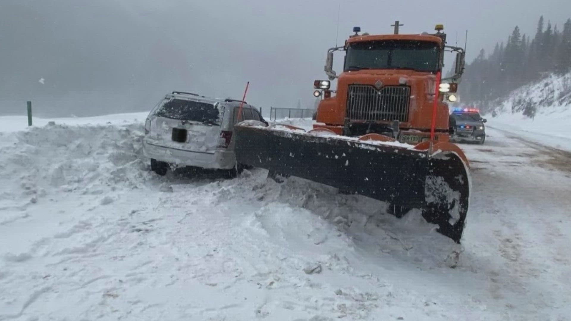 A man fleeing from an officer crashed into a snowplow while the road was closed during a major storm on March 14.