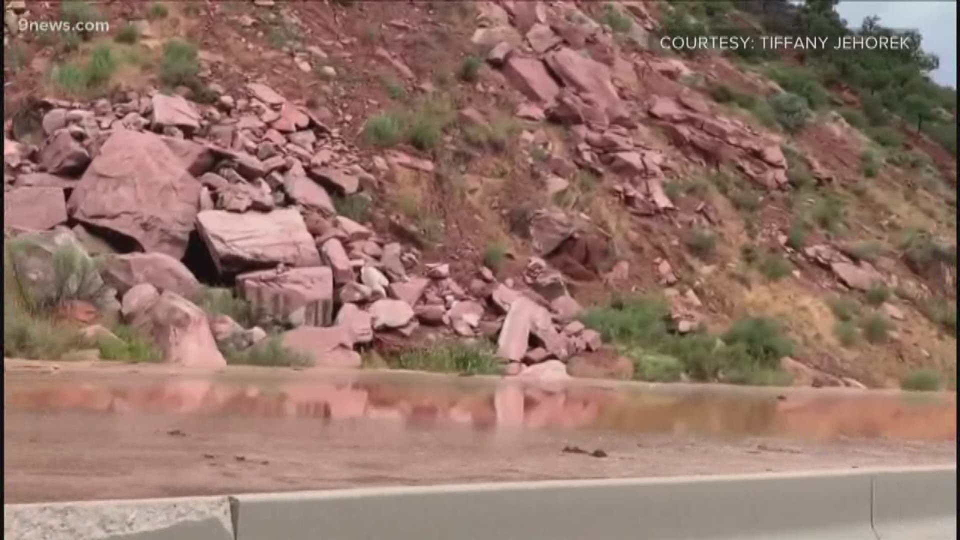 The westbound right lane was still closed Sunday morning so crews could clear additional mud and debris, CDOT said.