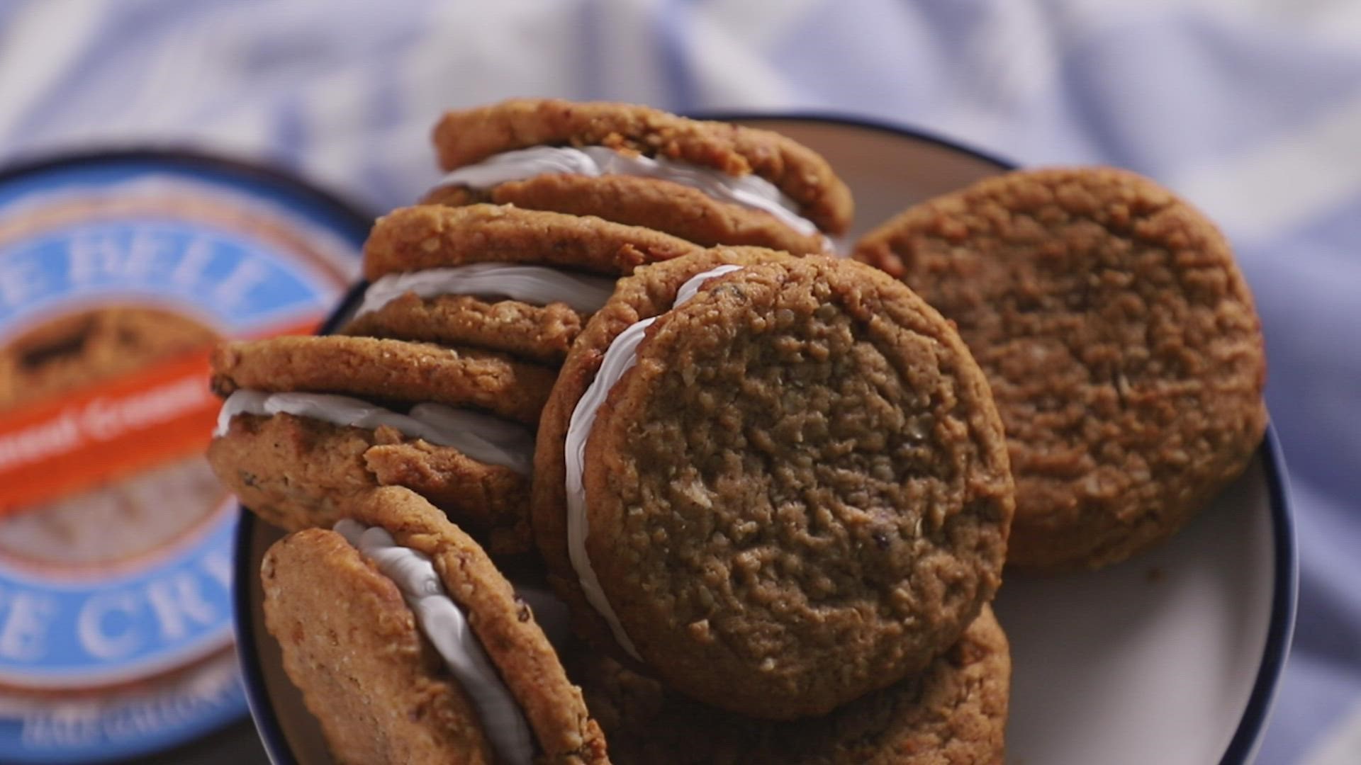 Oatmeal Cream Pie is available in half gallon and pint sizes while supplies last.