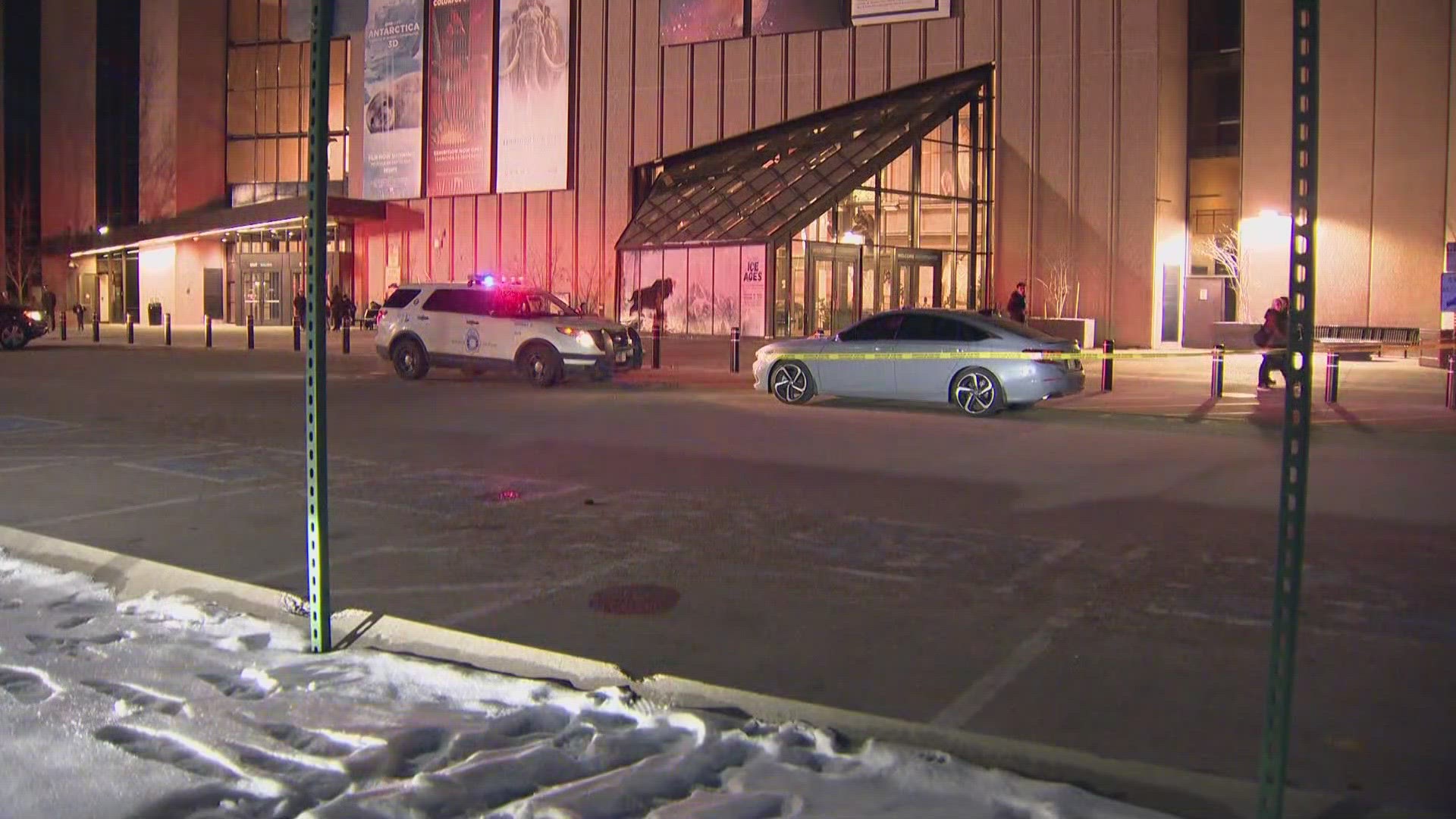 Police said the shooting happened around 2:45 p.m. in a parking lot near the Denver Museum of Nature and Science.
