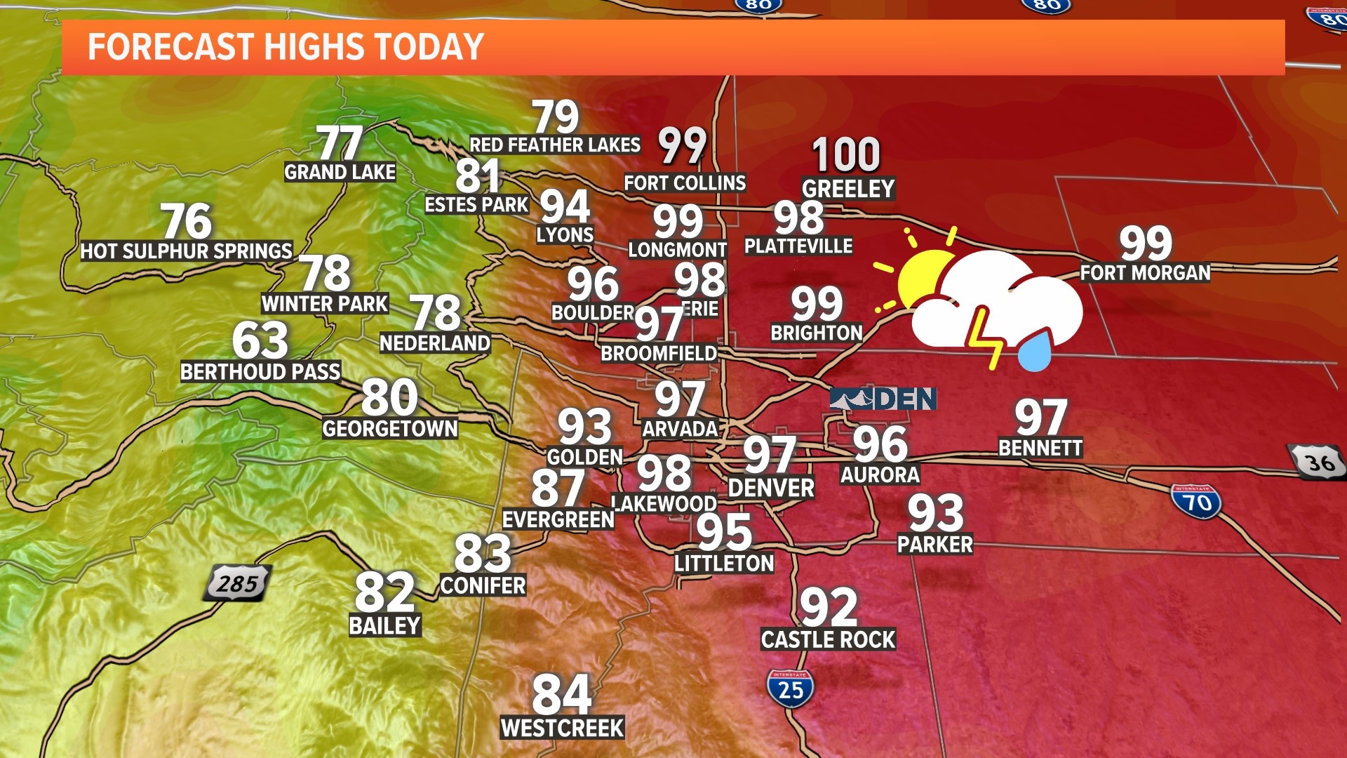 Hot again Tuesday with few scattered storms | 9news.com