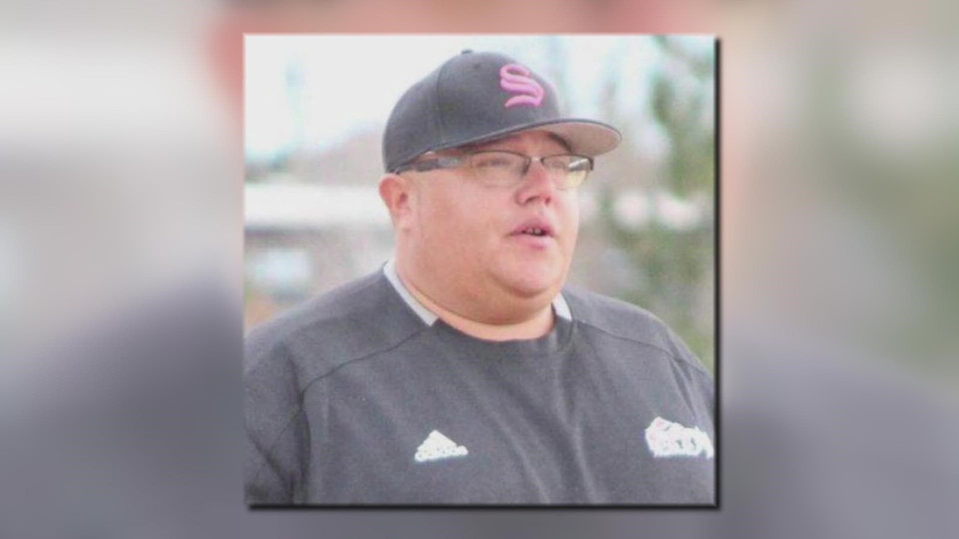 The former softball coach at Cherry Creek High School is accused of soliciting nude photos from an underage girl in Virginia.