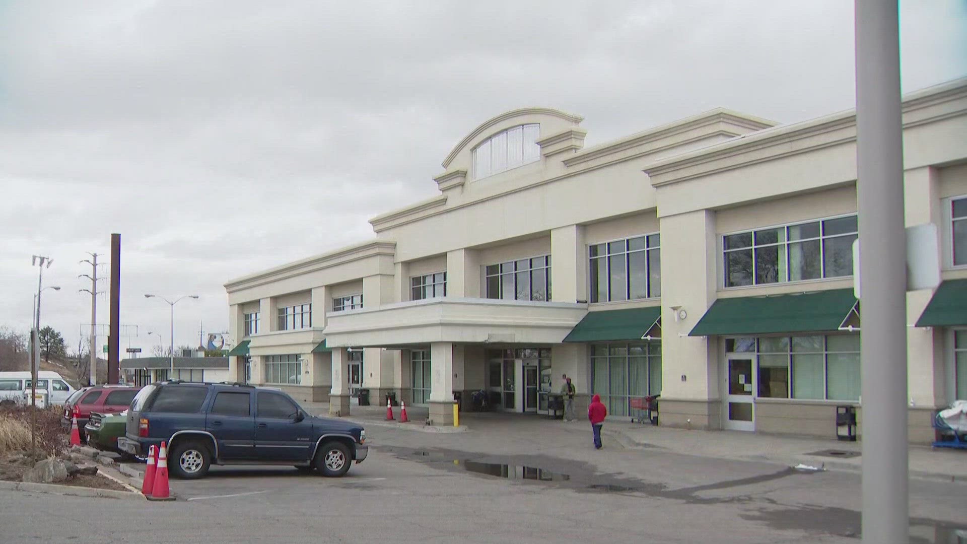 Partner Colorado Credit Union's Quebec Street location is right next to a hotel that was converted into a shelter a few months ago.