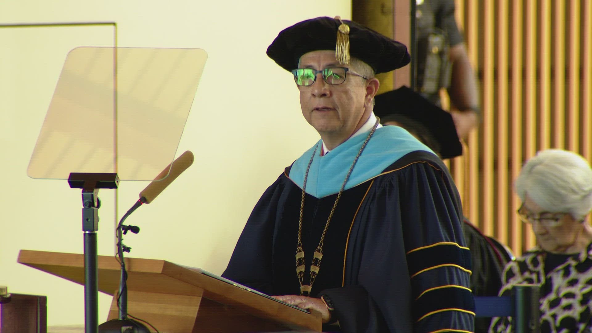 Dr. Salvador Aceves was officially sworn in as Regis University's first Latino president.