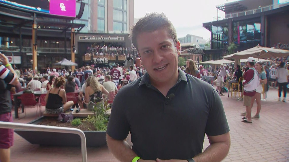 Fans gather at McGregor Square for Avs watch party