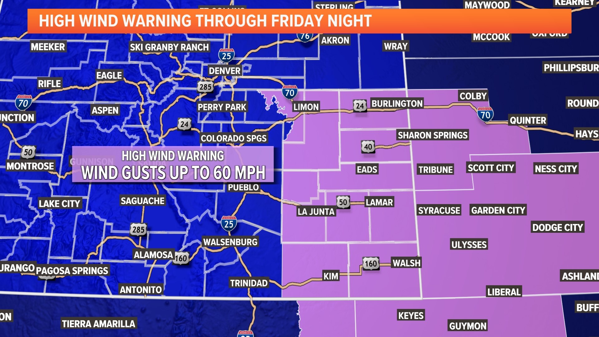 Cold air, strong winds and snow showers move in Friday | 9news.com