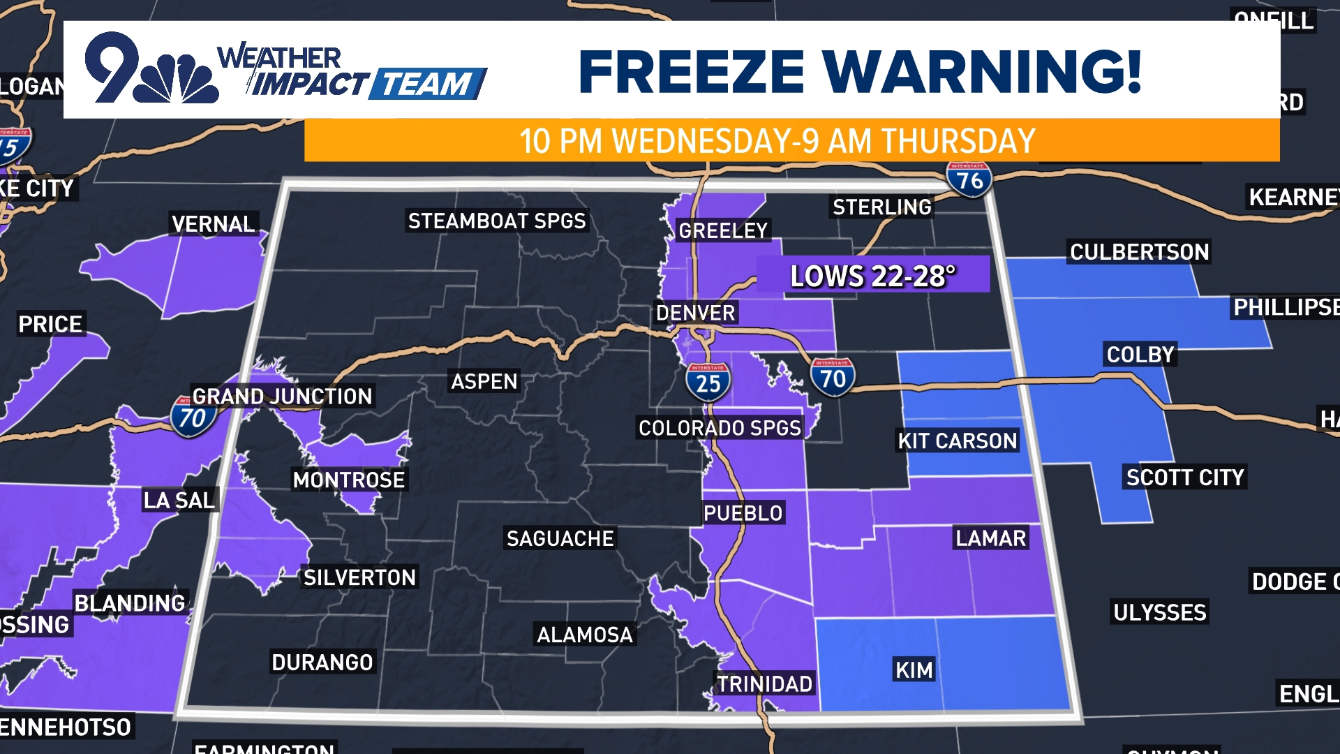How much snow is expected across the Front Range on Wednesday | 9news.com