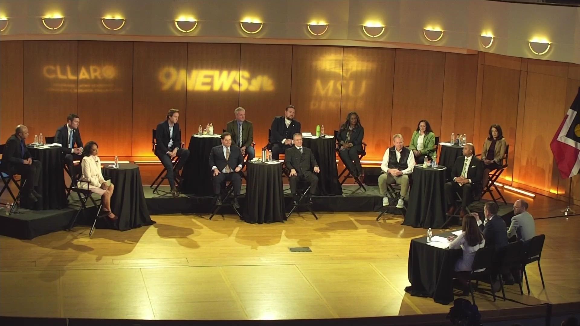 This is the first of three 9NEWS debates in the race for Denver Mayor, featuring the 13 candidates participating in Denver's Fair Elections Fund.