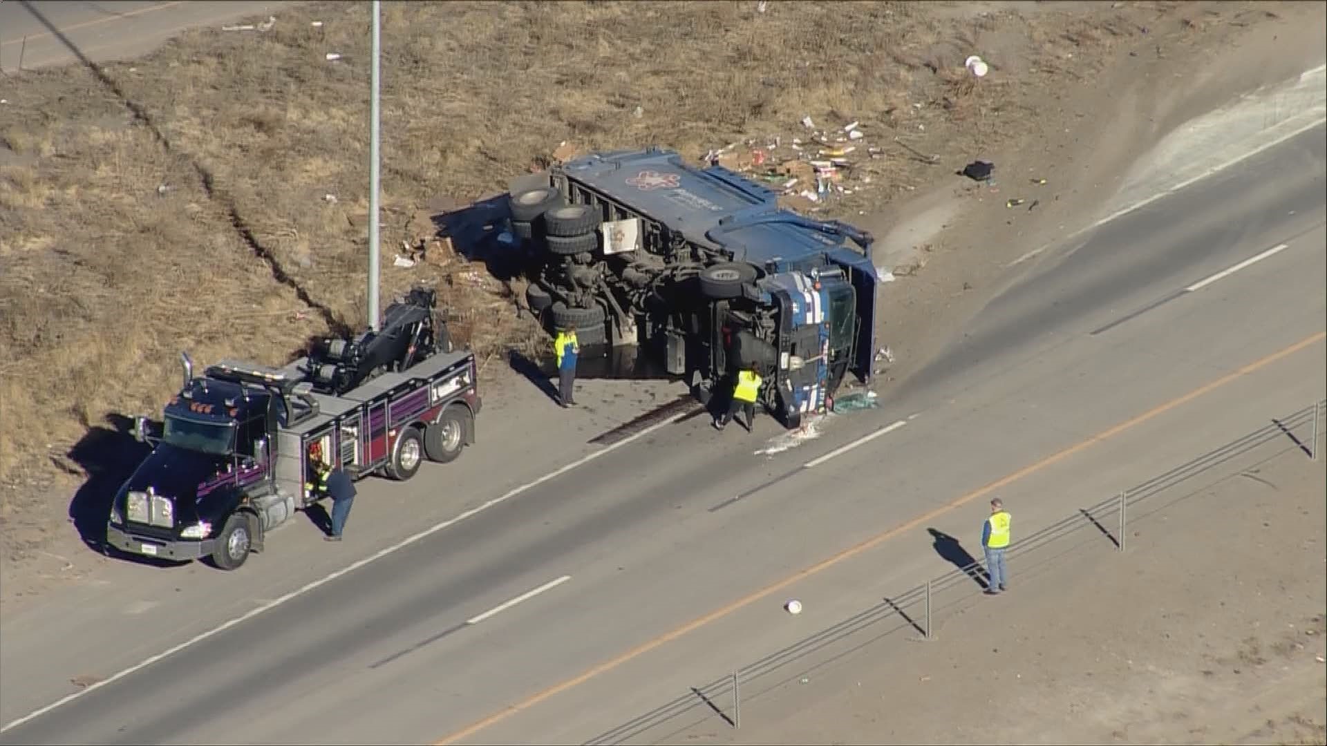 I-70 reopens at Tower Road in Aurora after rollover crash | 9news.com