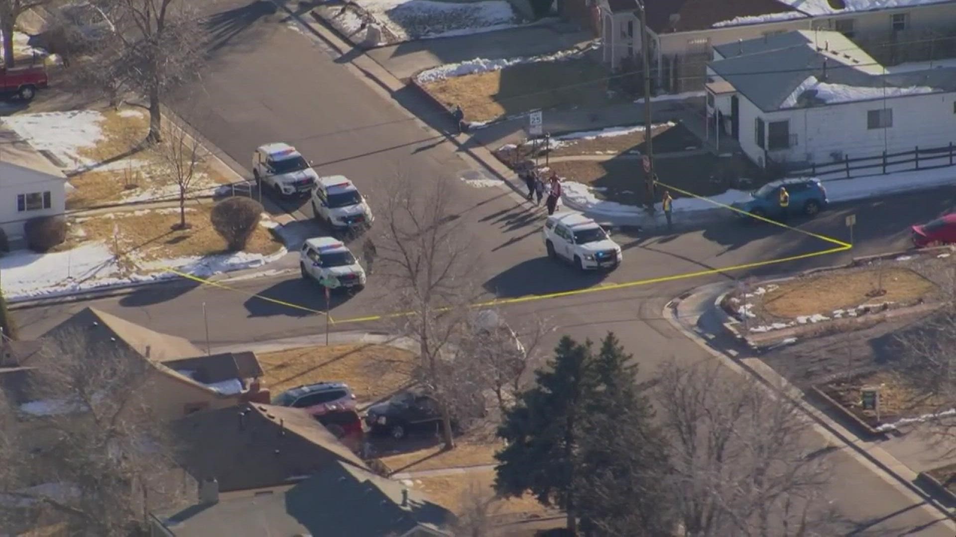 Denver police are on the scene of an officer-involved shooting in south Denver Friday evening, according to the Denver Police Department. No officers were injured.