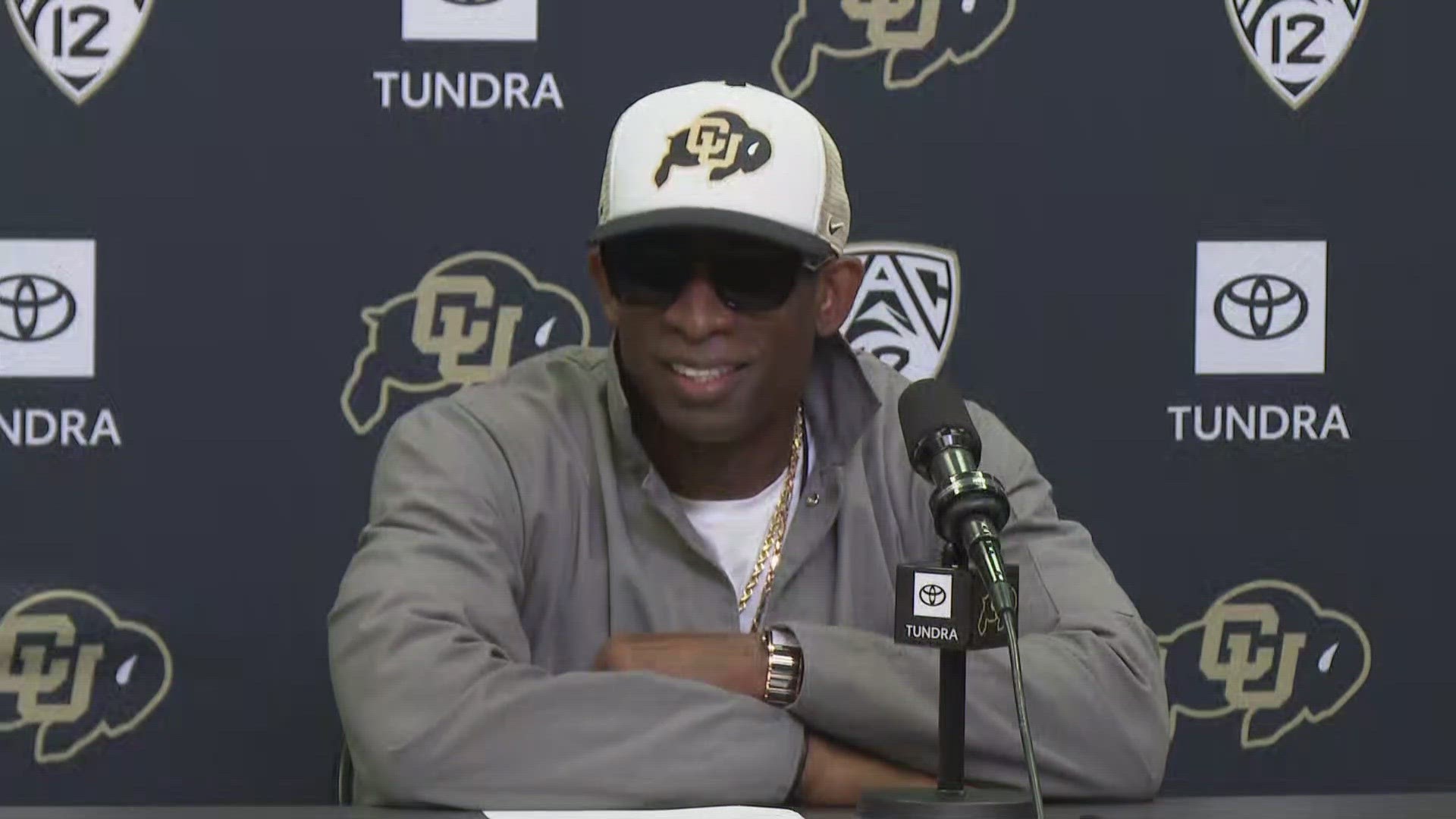 New Buffs head coach Deion "Coach Prime" Sanders held a press conference Tuesday as he prepares his team for a heated Week 3 rivalry game vs. CSU.