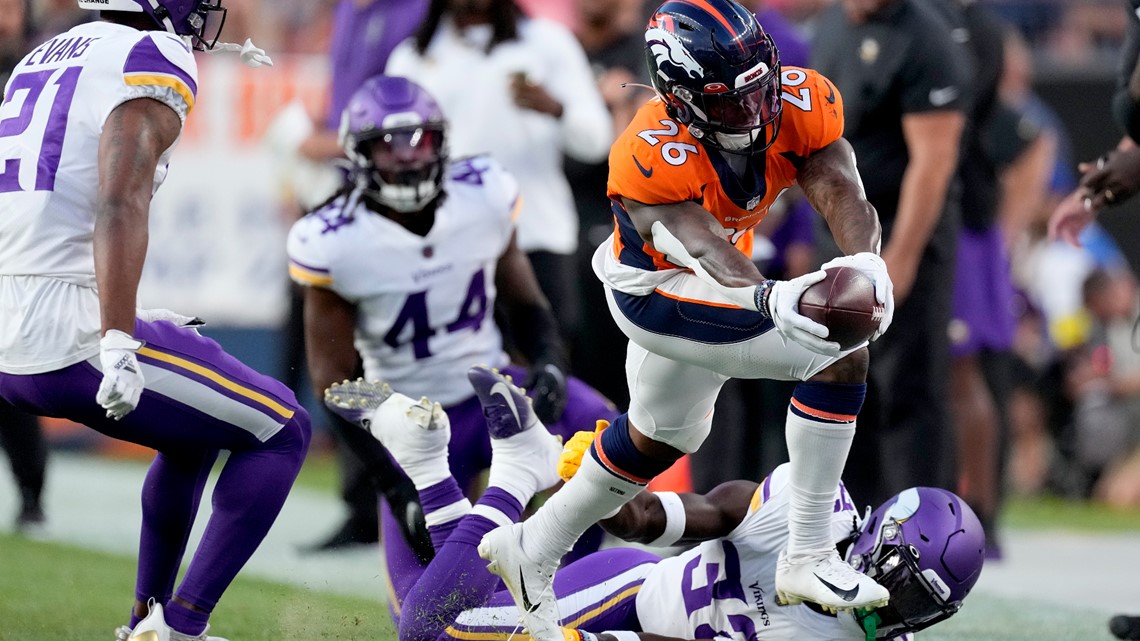 Minnesota Vikings linebacker William Kwenkeu (47) plays against the Denver  Broncos during an NFL preseason football game, Saturday, Aug. 27, 2022, in  Denver. (AP Photo/Jack Dempsey Stock Photo - Alamy