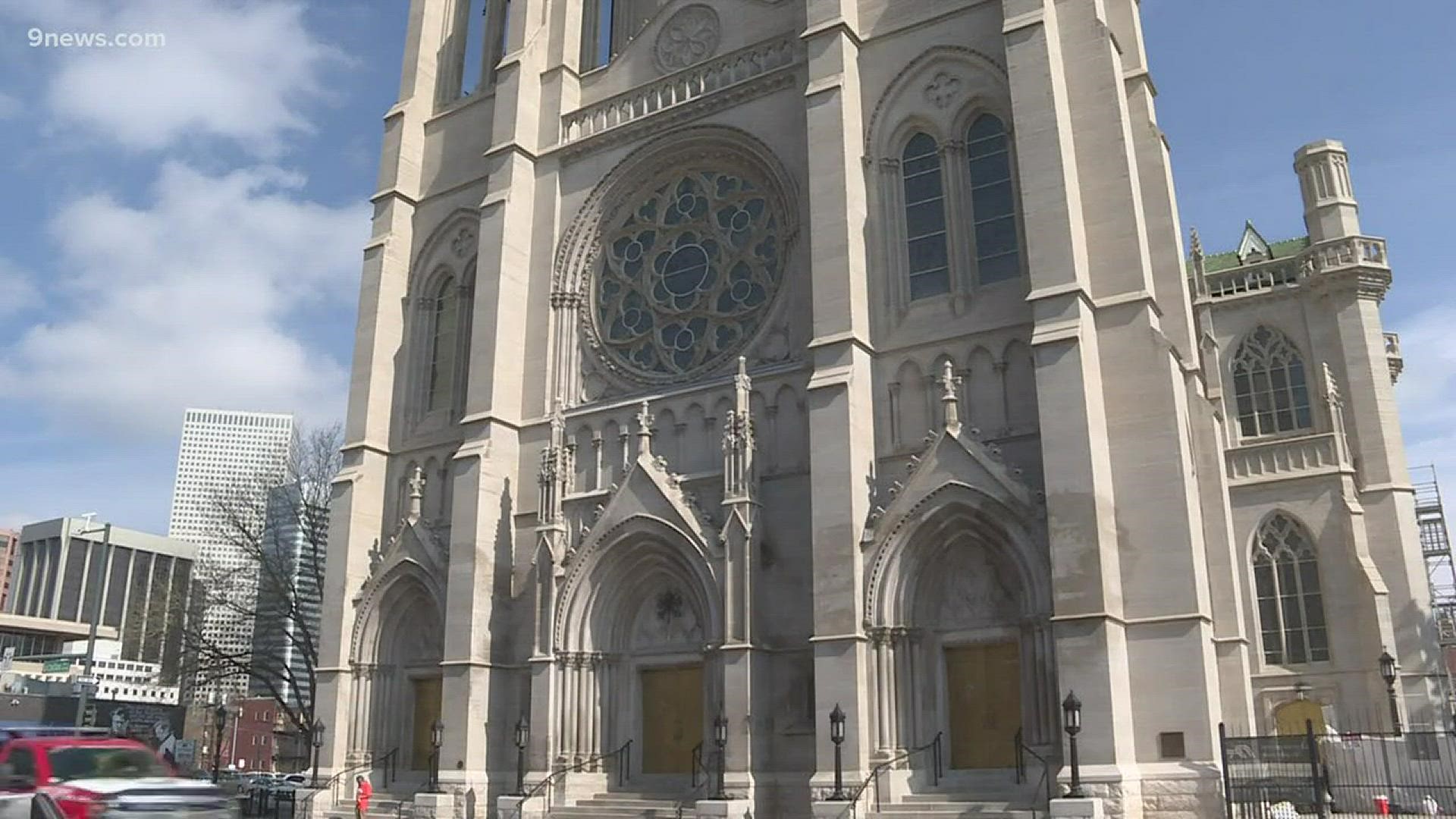 The Cathedral Basilica of the Immaculate Conception offered guests sandwiches, coffee, and a card to sign and send for Mother's Day.