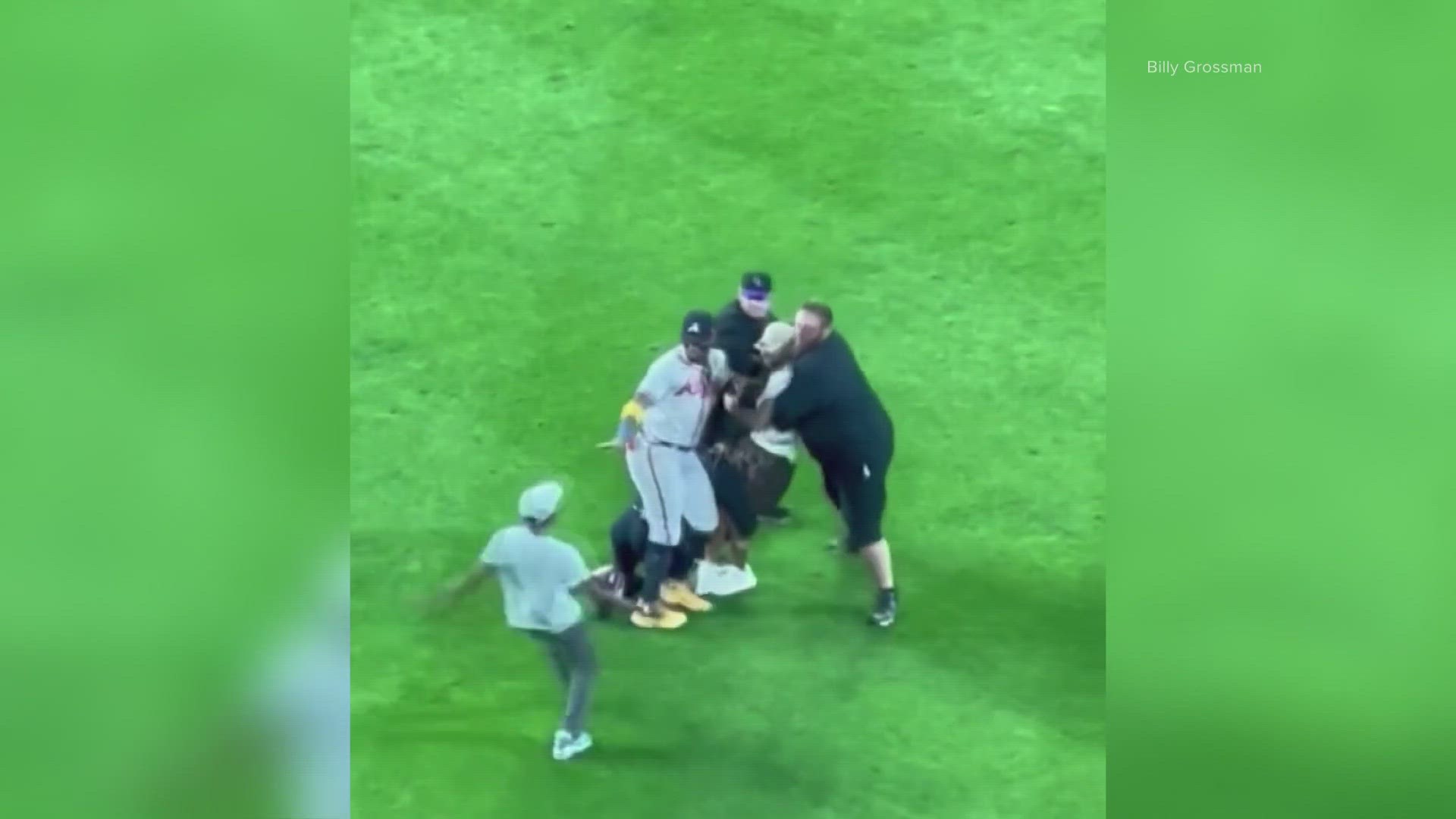 Ronald Acuña Jr. said he was OK after fending off the fans, including one who knocked him over in right field during the Atlanta Braves' 14-4 win over the Rockies.