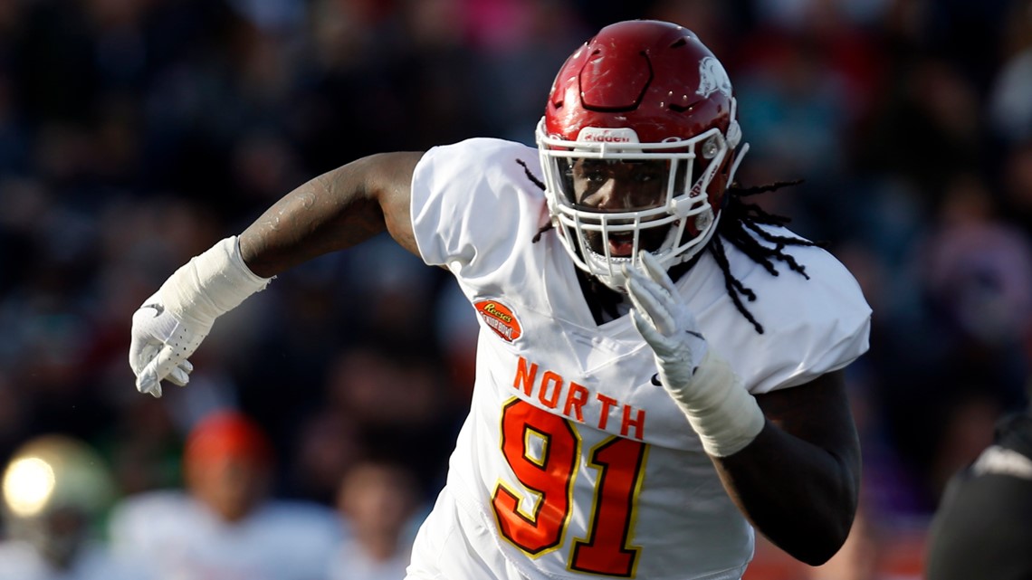 Former Razorback McTelvin Agim drafted by Denver Broncos in third round