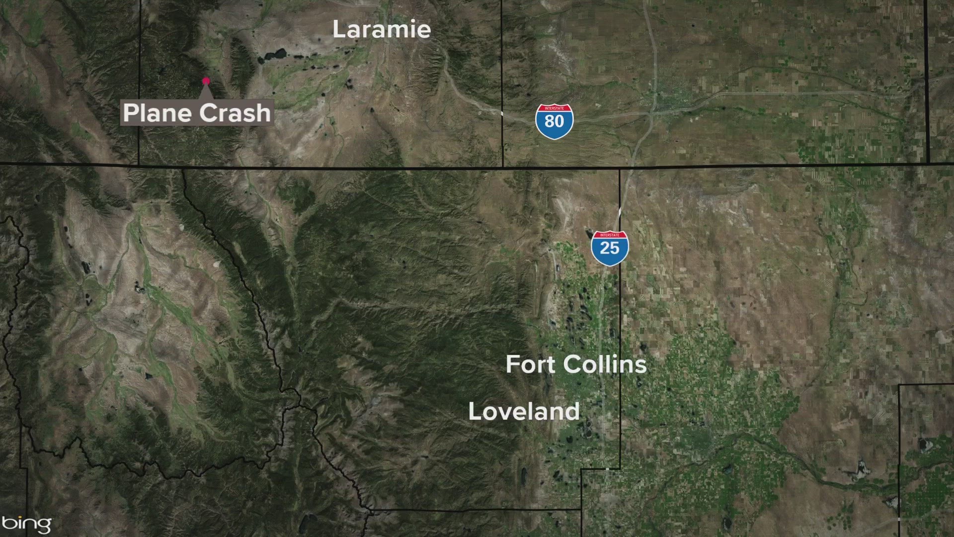 The plane was flying from Loveland, Colorado, to Rock Springs, Wyoming, according to the FAA.