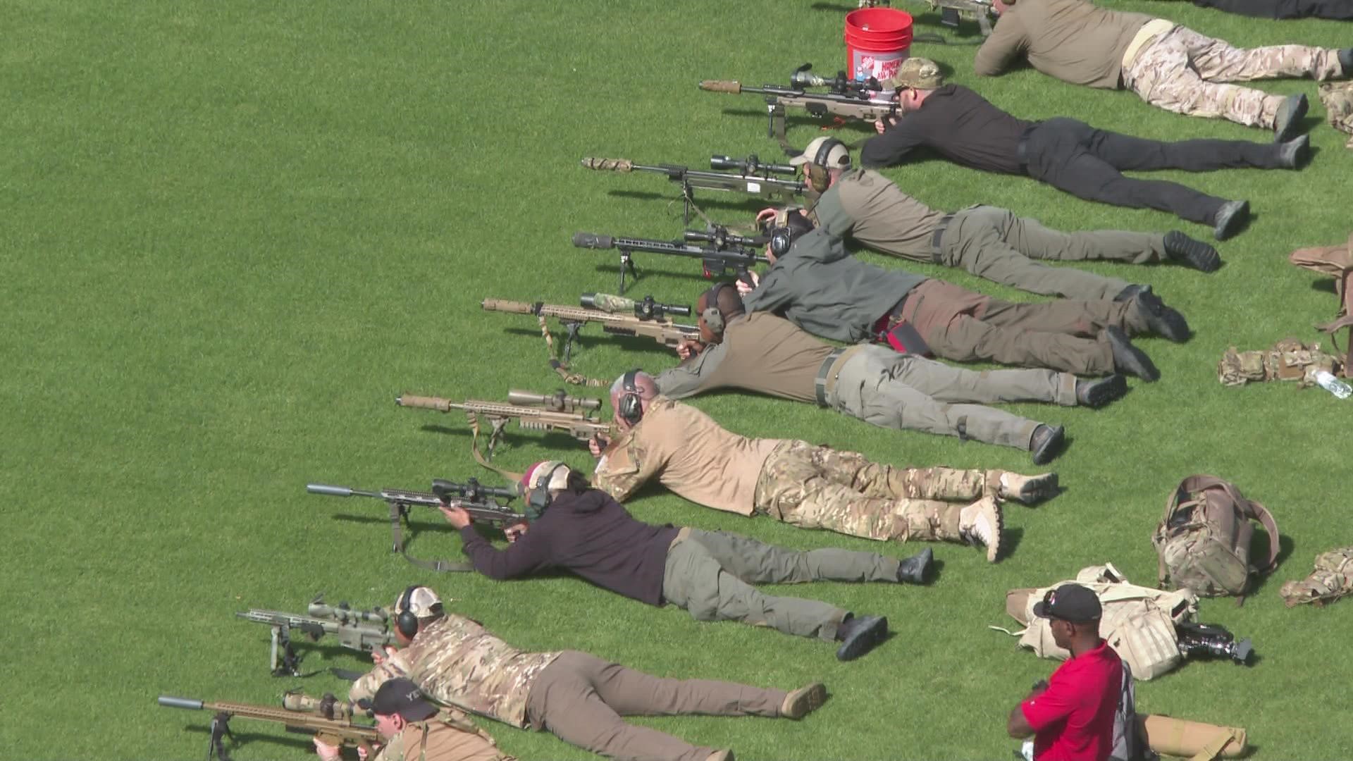 Police snipers from across the country are practicing their shooting as part of their crisis-response training. 9NEWS reporter Courtney Yuen shows us.