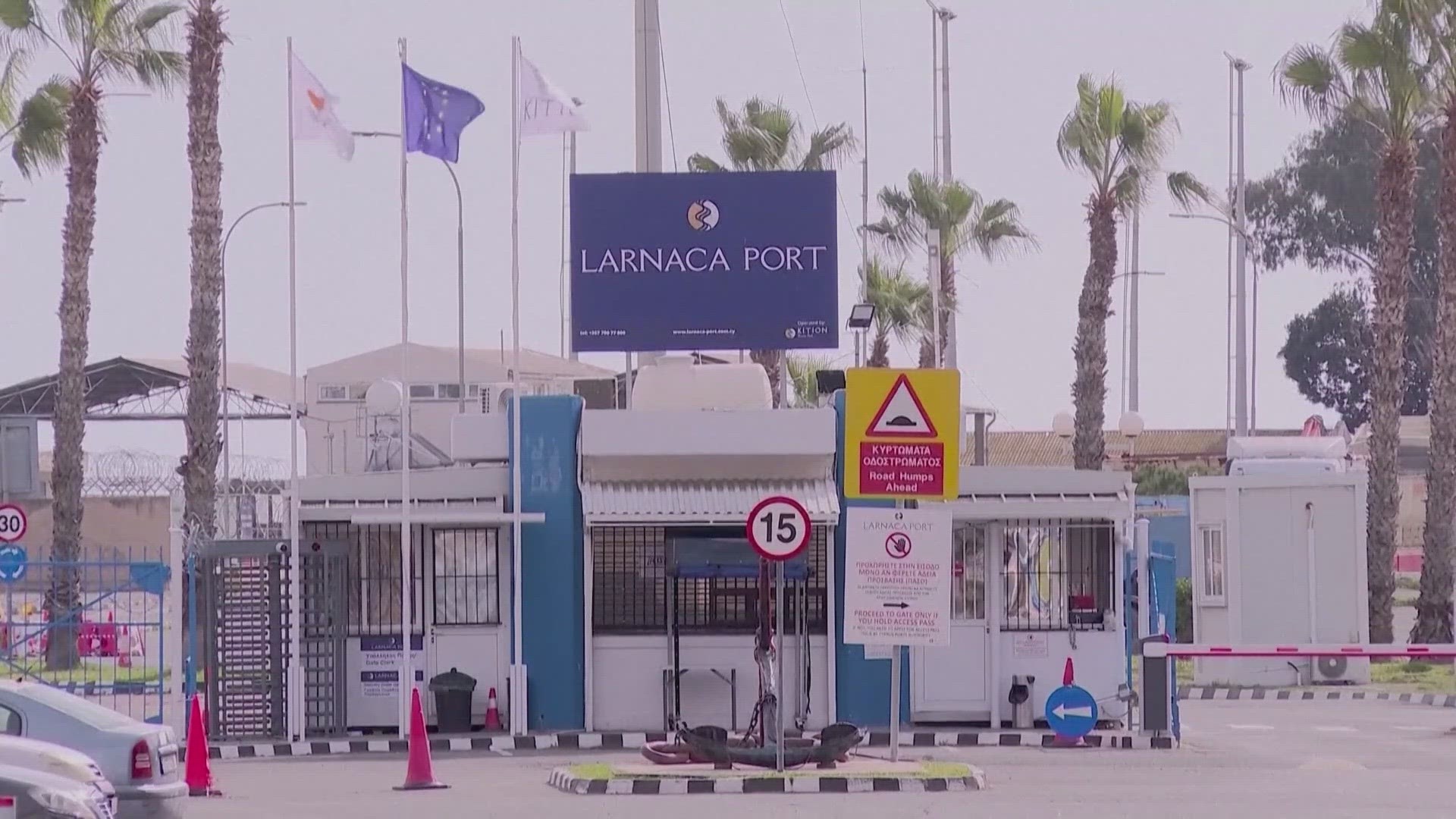 A ship loaded with 200 tons of aid supplies for people in Gaza remains docked at a port in Cyprus after delays.
