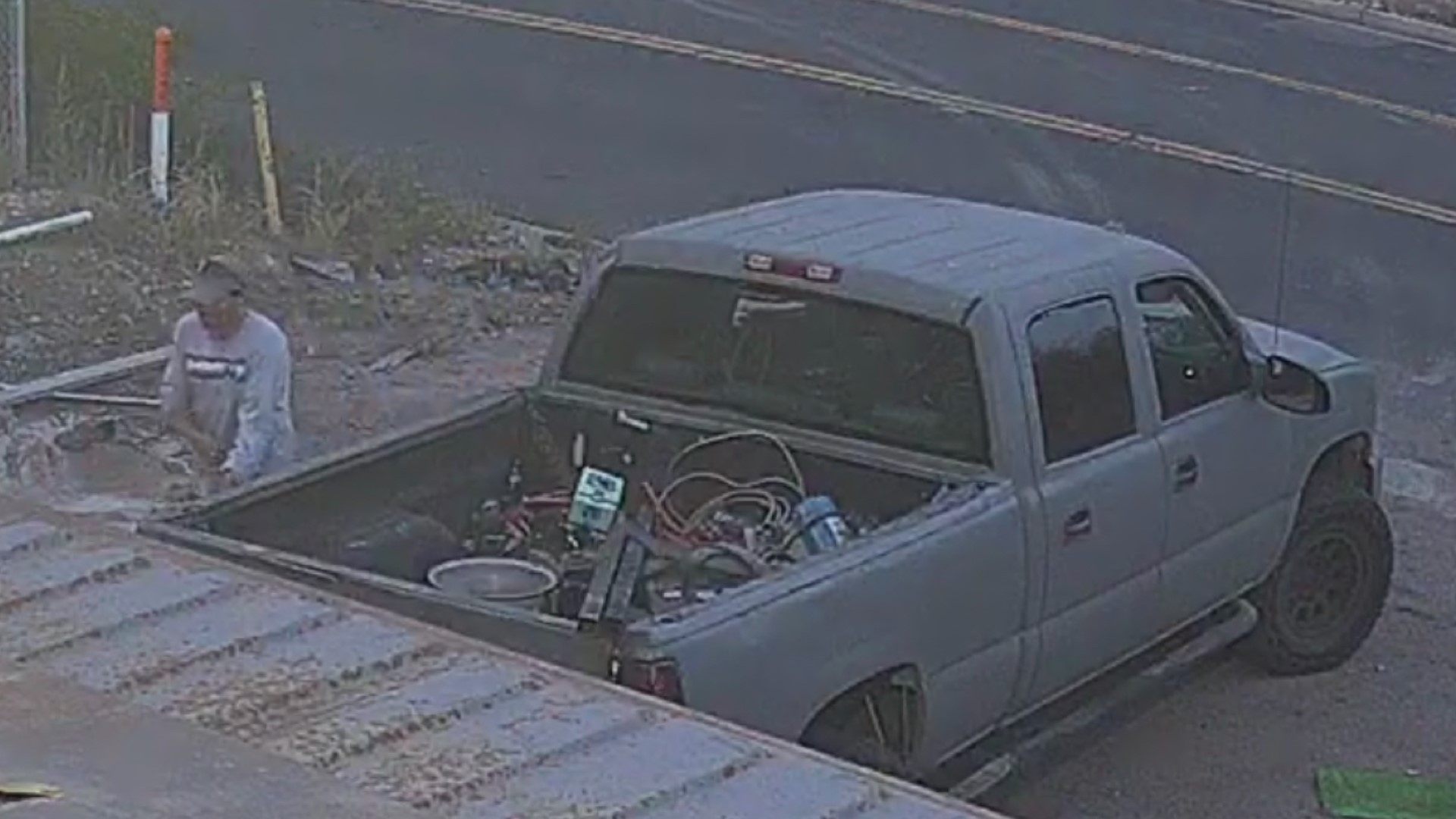 Police are searching for a man who stolen around $16,000-worth of welding and construction equipment earlier this month.
