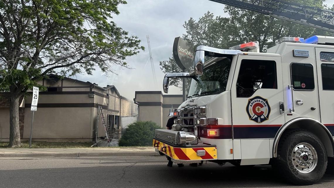 2 firefighters injured battling storage unit fire in Arvada | 9news.com