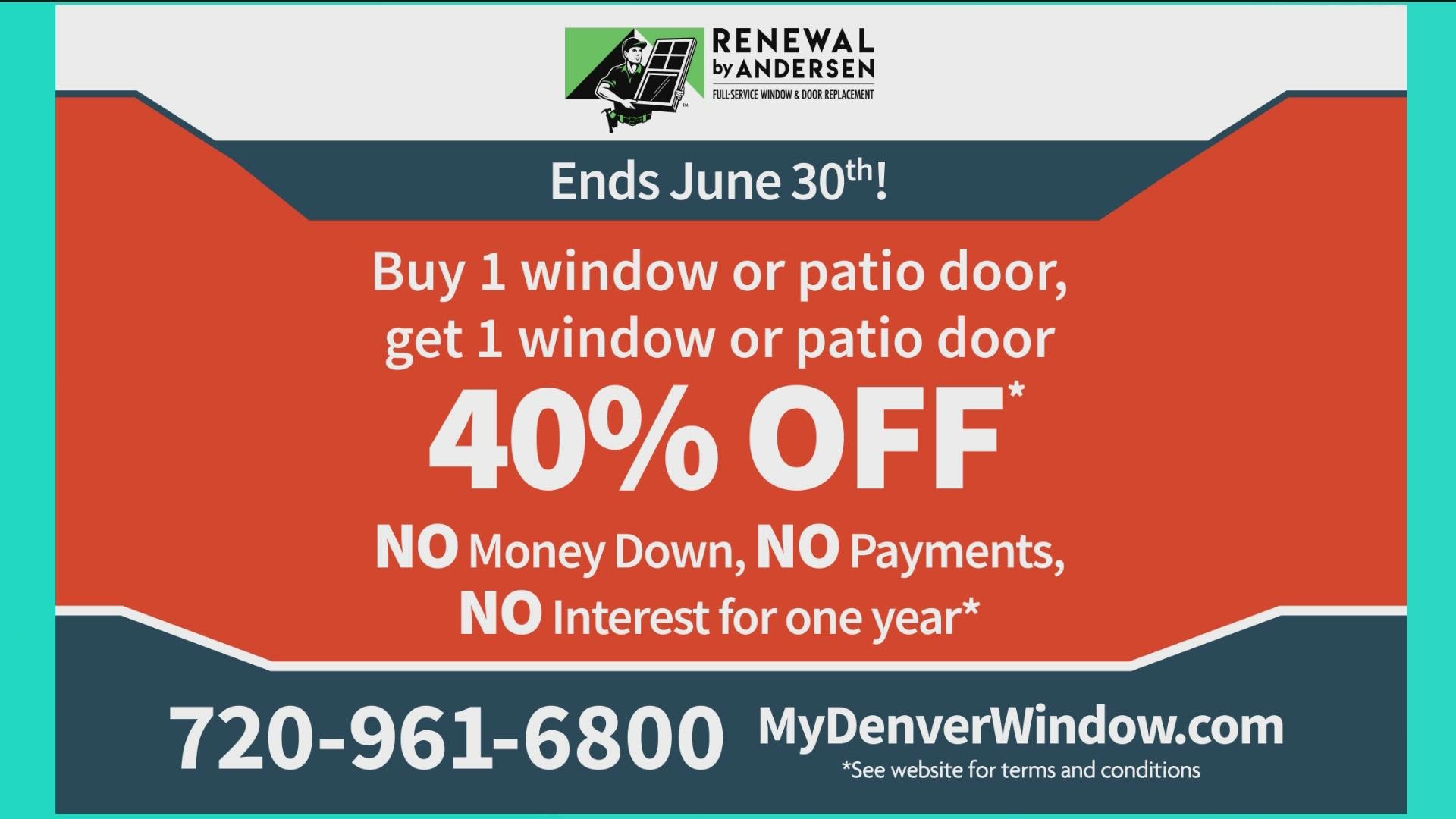 Now through June 30th, buy one window or patio door and you'll get the next at 40% off! Learn more at MyDenverWindow.com. **PAID CONTENT**