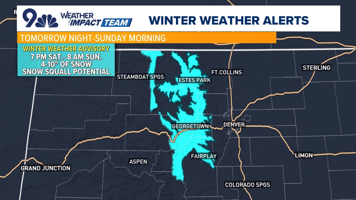 Weather Impact Alert: Snow and wind returning to Colorado on Saturday night into Sunday morning