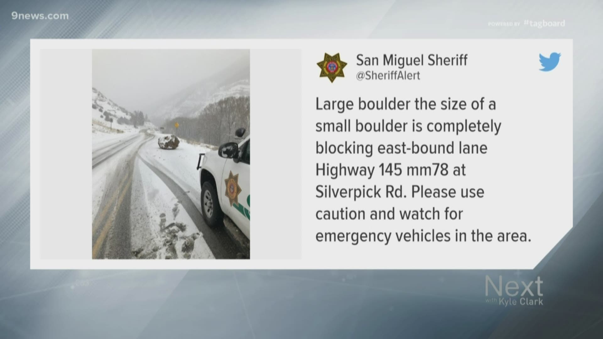 The sheriff's office in San Miguel County, Colorado, tweeted about a road closure, and it turned into internet gold.