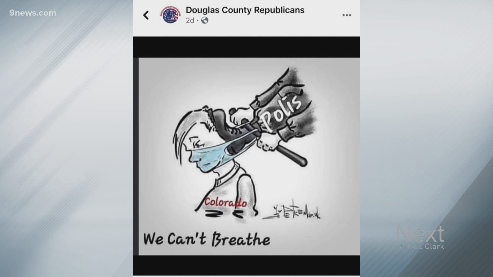 Gov. Polis bluntly called out people who won't wear masks, as the Douglas County GOP posted a comparison between Polis' voluntary order and George Floyd's death.
